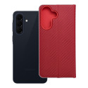 LUNA BOOK CARBON pouzdro pro Samsung A57 5G – carbon red