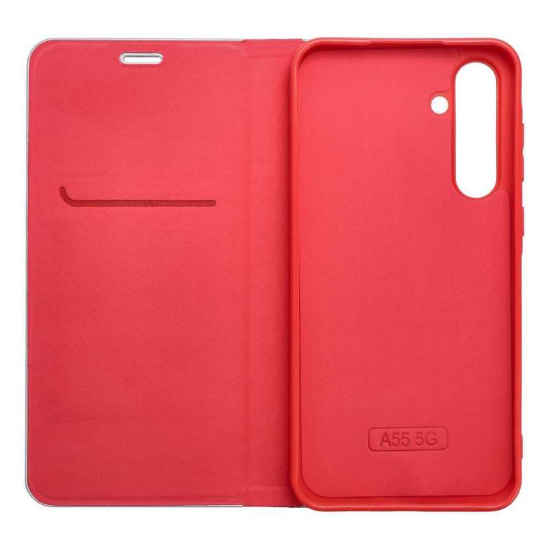 Pouzdro (flip) LUNA BOOK CARBON pro Samsung A37 5G - červená