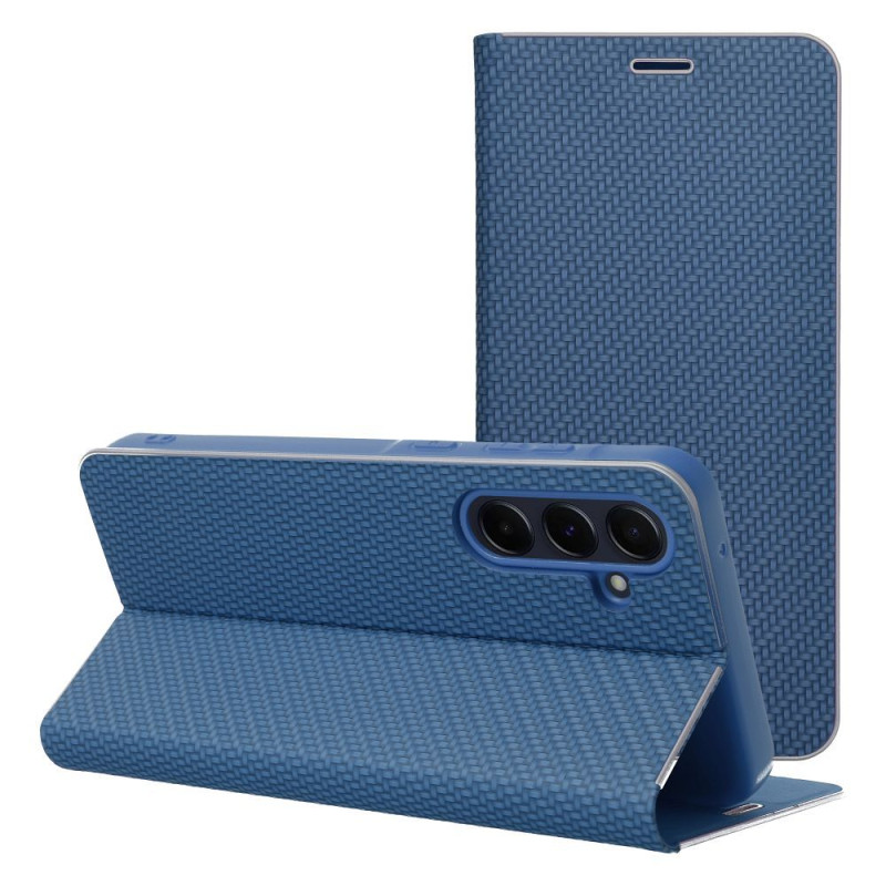 Flip pouzdro LUNA BOOK CARBON pro Xiaomi Redmi NOTE 15 PRO 5G - carbon blue