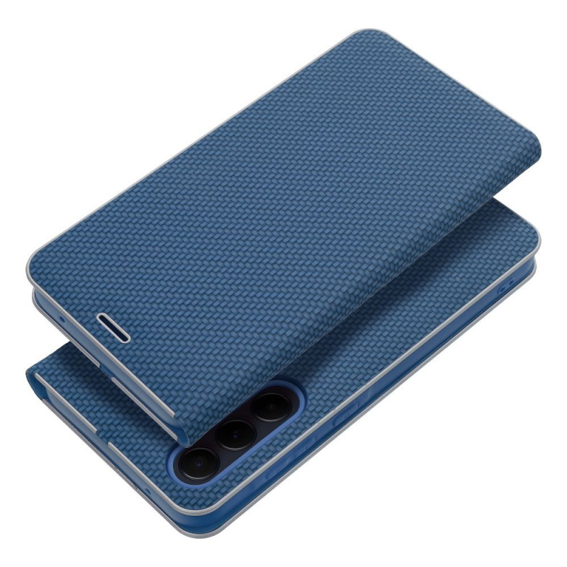 Pouzdro (flip) LUNA Book CARBON pro Samsung A20e - carbon blue