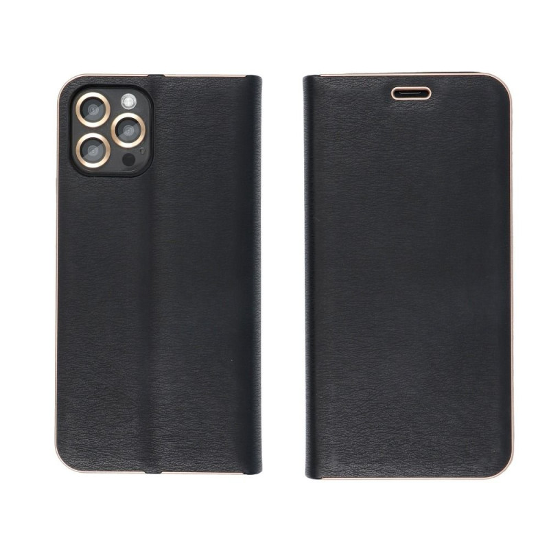 Kryt Luna Book Gold pro iPhone 7 / 8 / SE 2020 / SE 2022 - černý