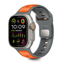 Řemínek Tech-Protect IconBand Line pro Apple Watch 8 / 9 / 10 / 11 / SE / Ultra (44 / 45 / 46 / 49 mm) – šedý/oranžový