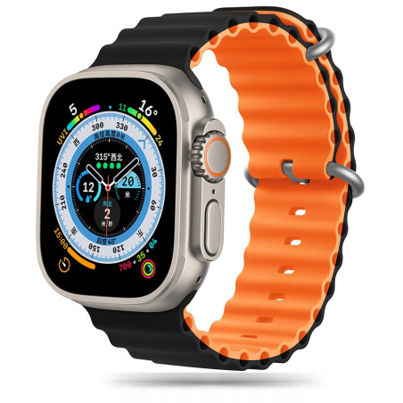 Řemínek Tech-Protect IconBand Pro pro Apple Watch 8 / 9 / 10 / 11 / SE / Ultra (44 / 45 / 46 / 49 mm) – BLACK/ORANGE