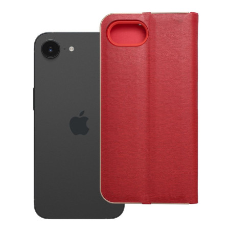 Pouzdro LUNA Book Gold iPhone 16e - zlatá červená