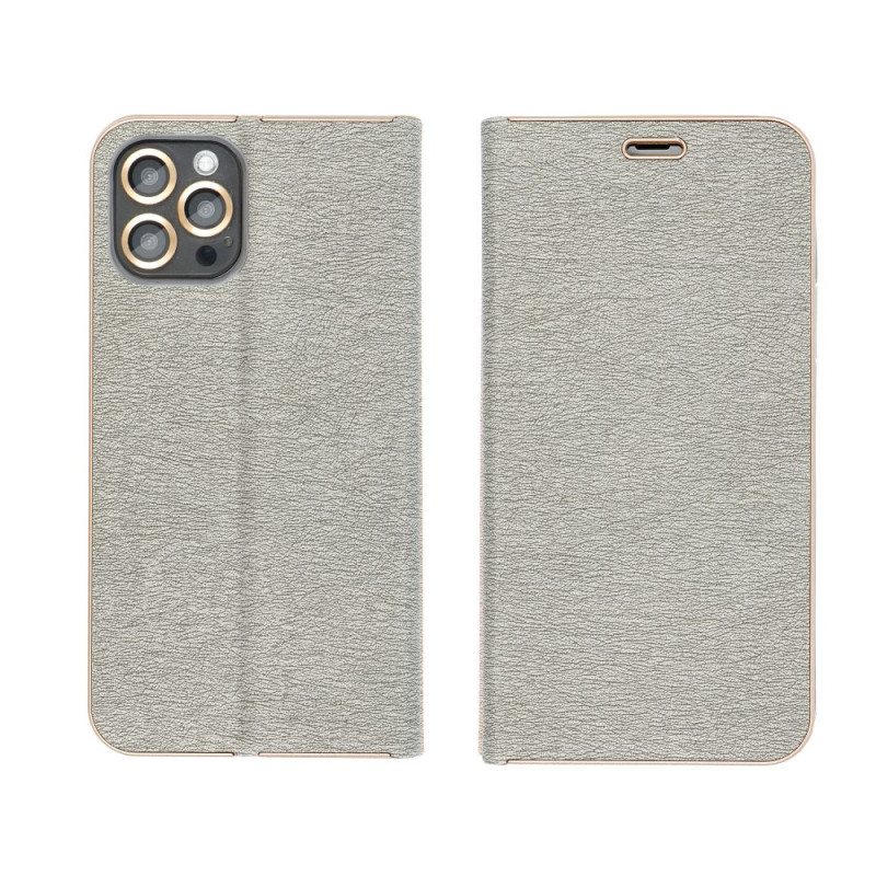 Kryt LUNA Book Gold pro iPhone 17 - zlatá/stříbrná