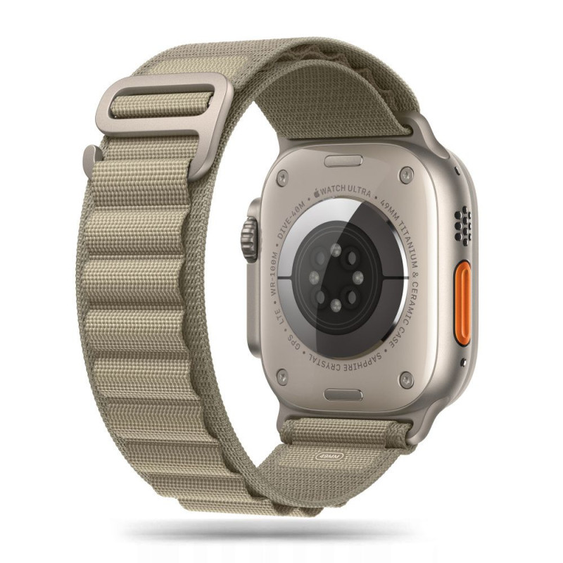 Řemínek Tech-Protect Nylon Pro pro Apple Watch 8 / 9 / 10 / 11 / SE / Ultra (44 / 45 / 46 / 49 mm) – Titanium / Olive