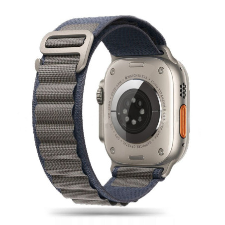 Řemínek Tech-Protect Nylon Pro pro Apple Watch 8 / 9 / 10 / 11 / SE / Ultra (44 / 45 / 46 / 49 mm) – tmavě modrá / šedá