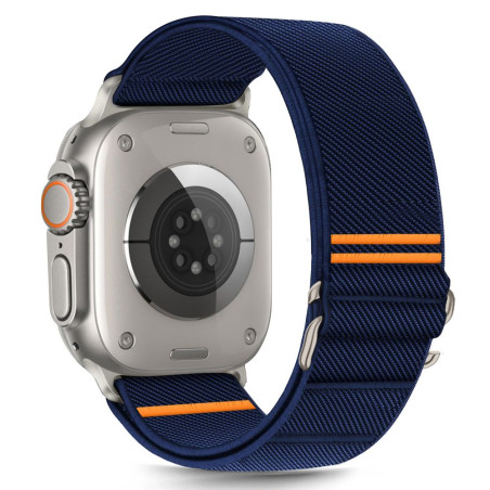 Řemínek Tech-Protect Nylon Slip pro Apple Watch 8 / 9 / 10 / 11 / SE / Ultra (44 / 45 / 46 / 49 mm) – námořnická modrá