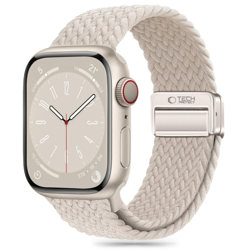 Řemínek Tech-Protect NylonMag pro Apple Watch 8 / 9 / 10 / 11 / SE / Ultra (44 / 45 / 46 / 49 mm) – Starlight