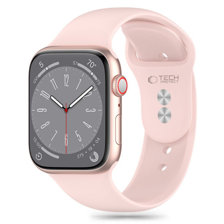 Řemínek Tech-Protect Silicone pro Apple Watch 8 / 9 / 10 / 11 / SE (40 / 41 / 42 mm) – světle růžový