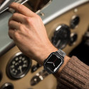 Řemínek Tech-Protect Stainless Line pro Apple Watch 8 / 9 / 10 / 11 / SE / Ultra (44 / 45 / 46 / 49 mm) – titanový/oranžový