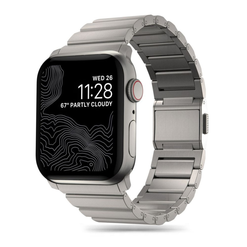 Řemínek Tech-Protect SteelBand pro Apple Watch 8 / 9 / 10 / 11 / SE / Ultra (44 / 45 / 46 / 49 mm) – Titanium