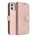 Pouzdro MEZZO BOOK pro iPhone 12 – růžovo-zlaté