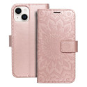 Pouzdro MEZZO Book pro iPhone 14 – rose gold mandala