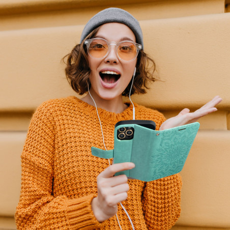 Pouzdro MEZZO BOOK pro iPhone 14 - mandala green