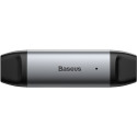 BASEUS CADKQ-B0G Lentil - Cabin čtečka paměťových karet s USB a USB-C konektorem, vesmírně šedá