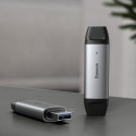 BASEUS CADKQ-B0G Lentil - Cabin čtečka paměťových karet s USB a USB-C konektorem, vesmírně šedá