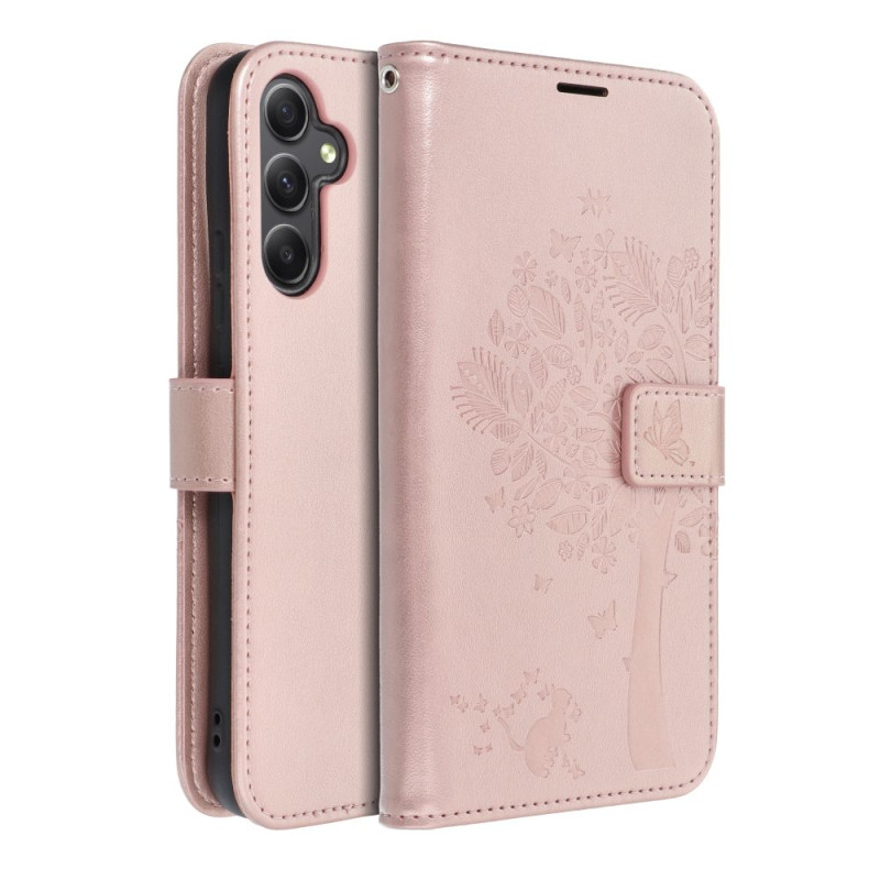 Pouzdro MEZZO BOOK pro Samsung A34 5G - růžovo-zlaté