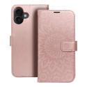 Pouzdro MEZZO BOOK iPhone 16 Plus růžovo-zlaté
