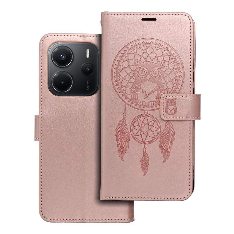 Pouzdro MEZZO Book pro Xiaomi Redmi Note 14 - dreamcatcher rose gold