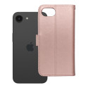 MEZZO BOOK flip pouzdro pro iPhone 16e – růžovo-zlaté