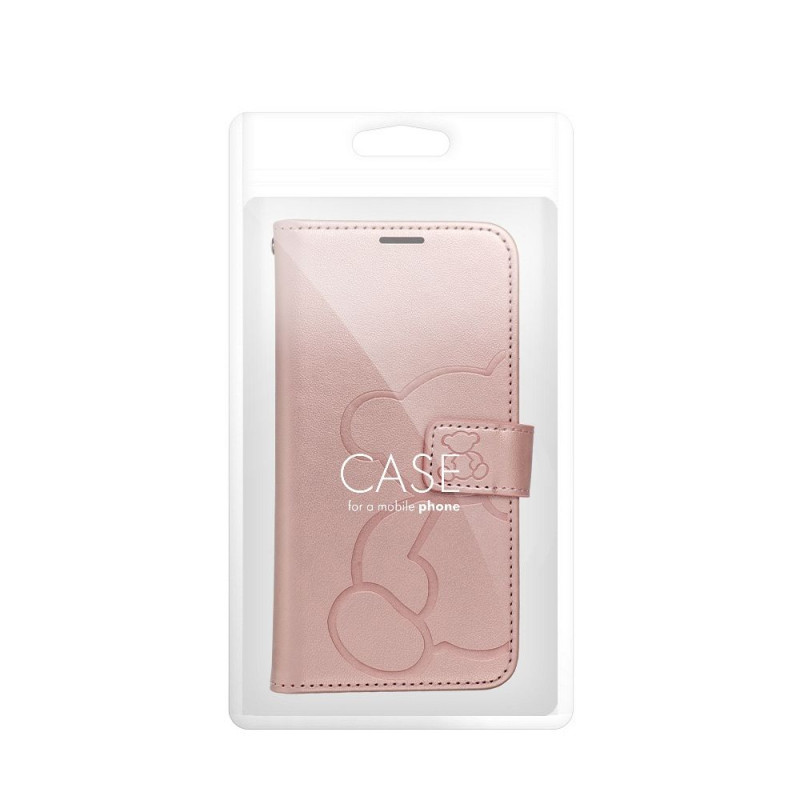 Pouzdro MEZZO Book pro Xiaomi Redmi NOTE 14 4G - rose gold (teddy bear)