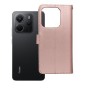 Pouzdro MEZZO Book pro Redmi NOTE 14 4G - růžovo-zlaté