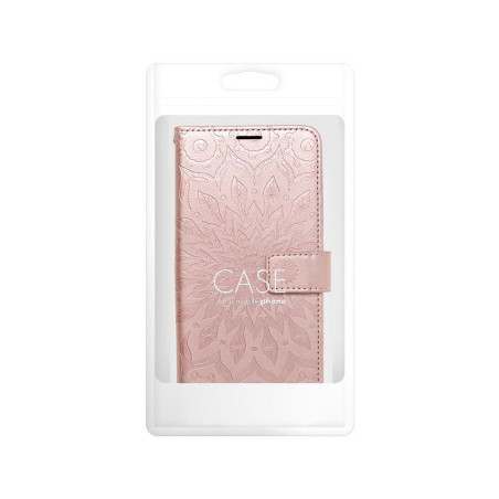 Pouzdro MEZZO Book pro Xiaomi Redmi Note 14 4G – růžovo-zlaté