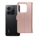 Pouzdro MEZZO Book pro Xiaomi Redmi Note 14 4G – růžovo-zlaté