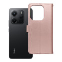 Pouzdro MEZZO BOOK Redmi Note 14 4G – růžovo-zlaté