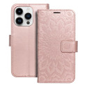 Pouzdro MEZZO BOOK pro iPhone 14 Pro – růžovo-zlaté