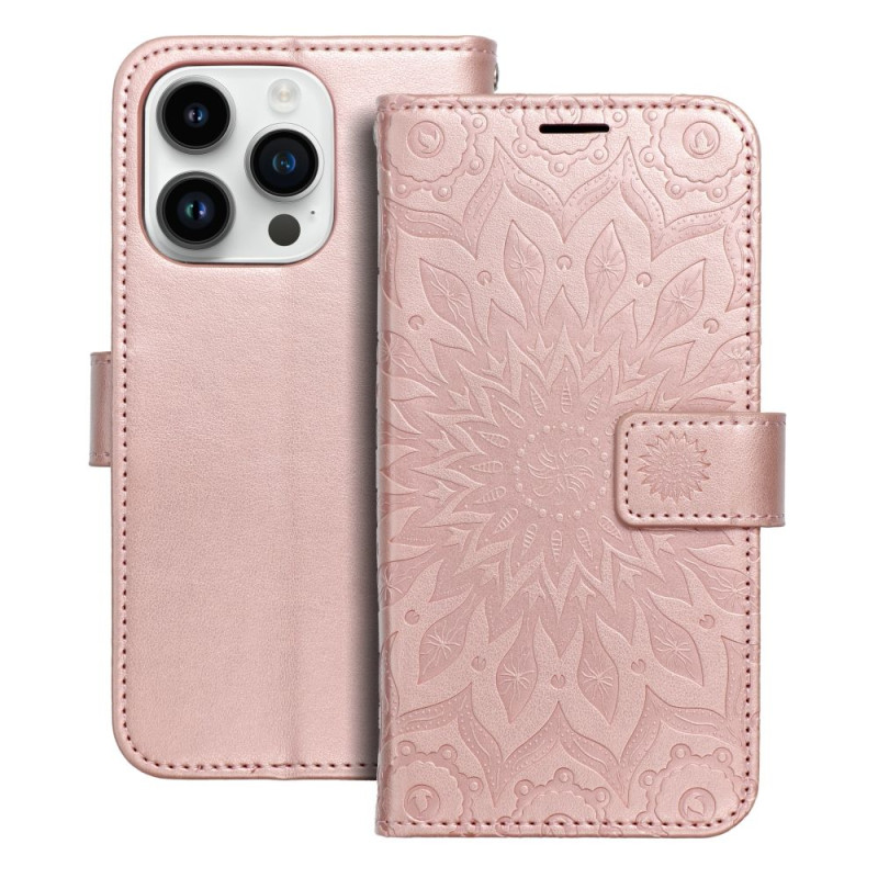 Pouzdro MEZZO BOOK pro iPhone 14 Pro - mezzo book mandala rose gold