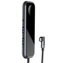 BASEUS CAHUB-AZ0G USB-C Hub 6v1 (HDMI, USB-C, 2xUSB3.0, 3.5mm, Watch nabíječka), PD až 60W, Space Grey