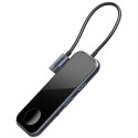 BASEUS CAHUB-AZ0G USB-C Hub 6v1 (HDMI, USB-C, 2xUSB3.0, 3.5mm, Watch nabíječka), PD až 60W, Space Grey