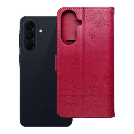 Pouzdro MEZZO Book Samsung A57 5G - cats red