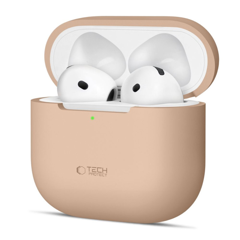 Silikonové pouzdro Tech-Protect pro Apple AirPods 4 – Caffe Latte