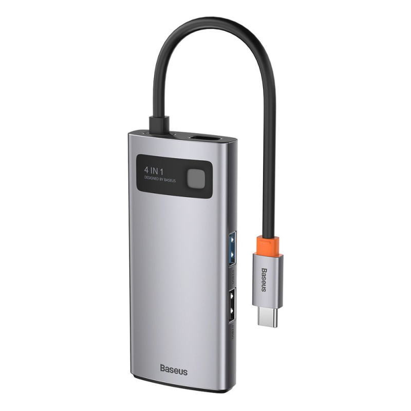 BASEUS CAHUB-CY0G USB-C Hub 4v1 (HDMI, USB-C, 2xUSB), PD až 100W, Space Grey