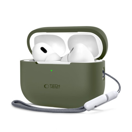 Silikonové pouzdro Tech-Protect pro Apple AirPods Pro 1 / 2 – Olive Green