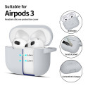 Silikonové pouzdro Tech-Protect Silicone Hook pro Apple AirPods 3 – Crayon Grey