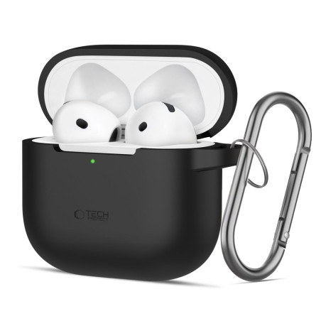Silikonové pouzdro Tech-Protect Silicone Hook pro Apple AirPods 4 – černé