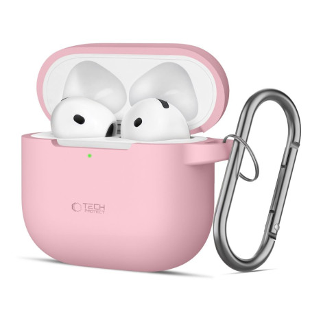 Silikonové pouzdro Tech-Protect Silicone Hook pro Apple AirPods 4 – Dusty Pink