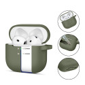 Silikonové pouzdro Tech-Protect Silicone Hook pro Apple AirPods 4 – Olive Green