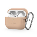 Silikonové pouzdro Tech-Protect Silicone Hook pro Apple AirPods Pro 1 / 2 – Caffe Latte