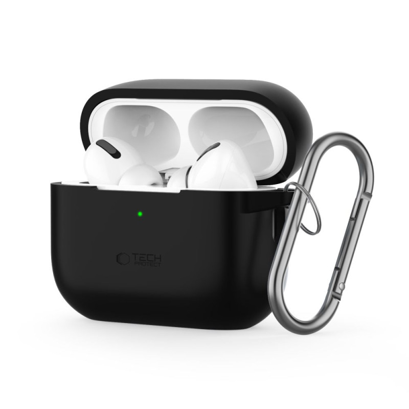Silikonové pouzdro Tech-Protect Silicone Hook pro Apple AirPods Pro 1 / 2 – černé