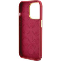Kryt GUESS SILICONE SCRIPT METAL LOGO & FRAME iPhone 15 Pro - purpurový