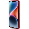 Kryt GUESS SILICONE SCRIPT METAL LOGO & FRAME iPhone 15 Pro - purpurový