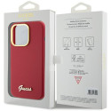 Kryt GUESS SILICONE SCRIPT METAL LOGO & FRAME iPhone 15 Pro - purpurový