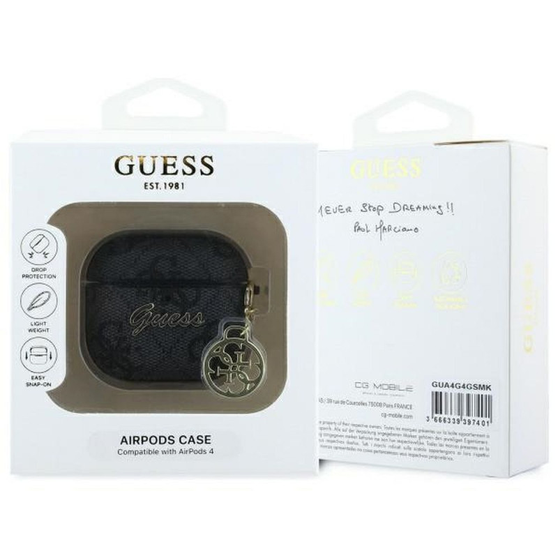 Pouzdro Guess 4G CHARM pro AirPods 4 - černé