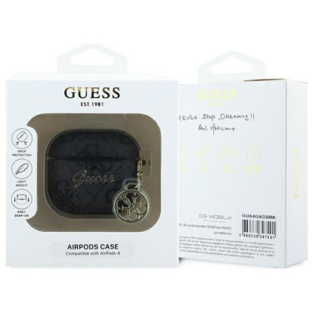 Pouzdro Guess 4G CHARM pro AirPods 4 - černé