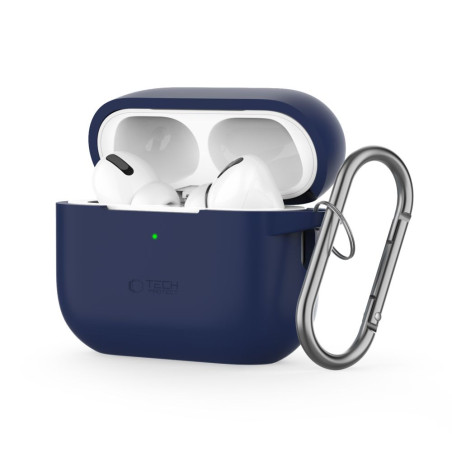 Silikonové pouzdro Tech-Protect Silicone Hook pro Apple AirPods Pro 1 / 2 – Navy Blue